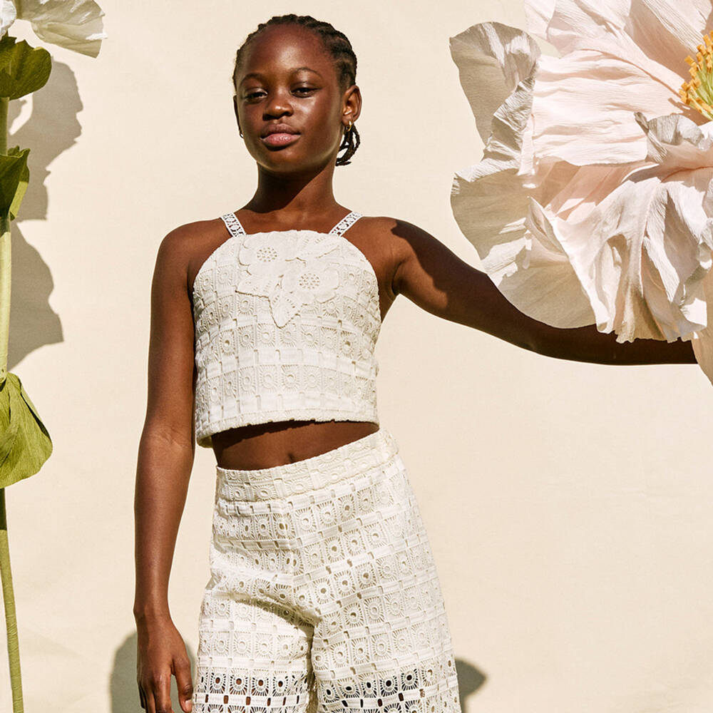 Abel & Lula-طقم كروشيه عاجي أنيق للبنات | Childrensalon Outlet