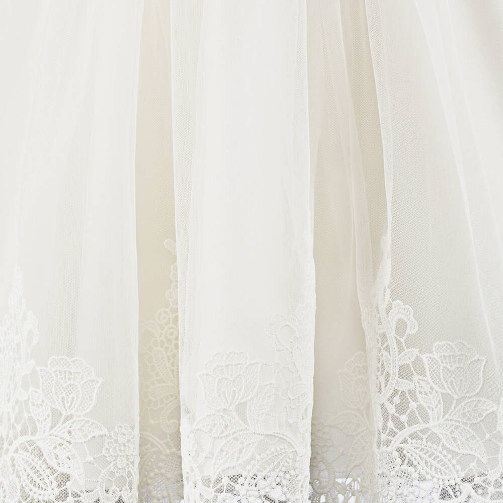 Abel & Lula-فستان فاخر من التول والدانتيل العاجي للبنات | Childrensalon Outlet