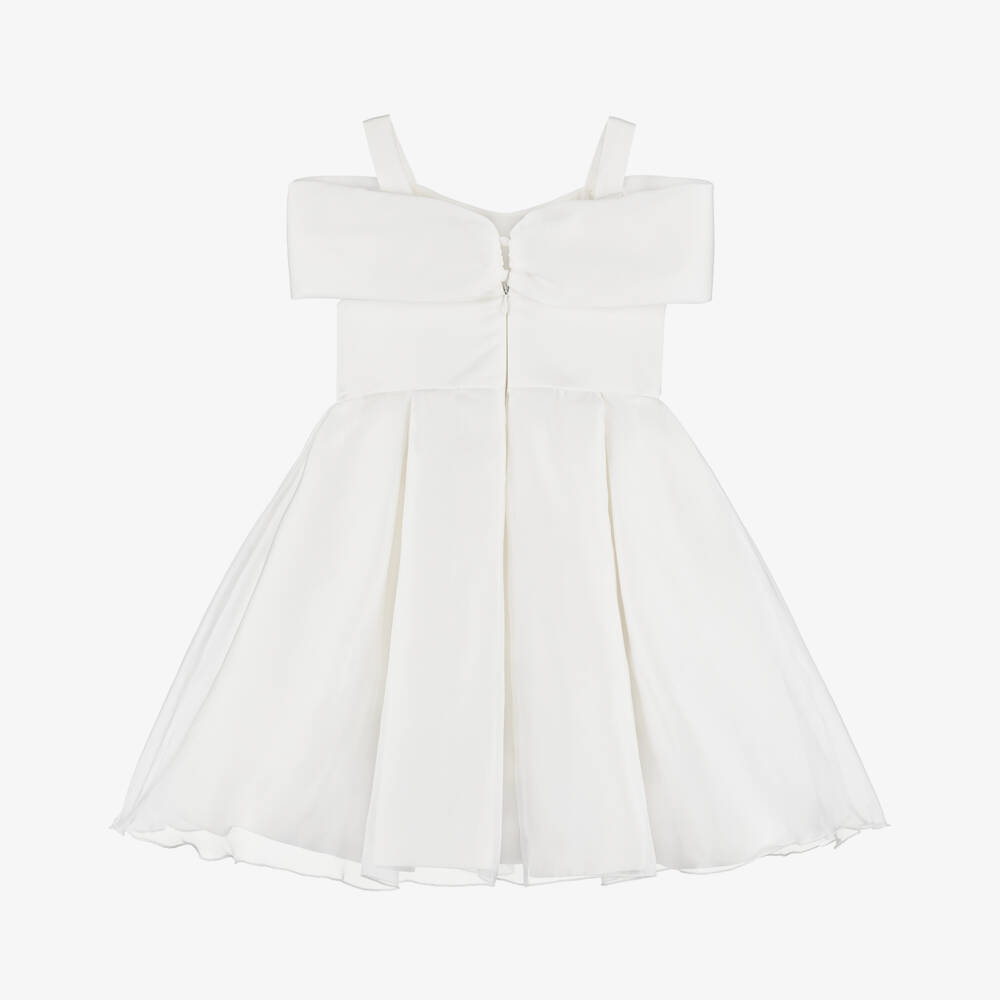 Abel & Lula-Girls Elegant Ivory Satin Dress | Childrensalon Outlet