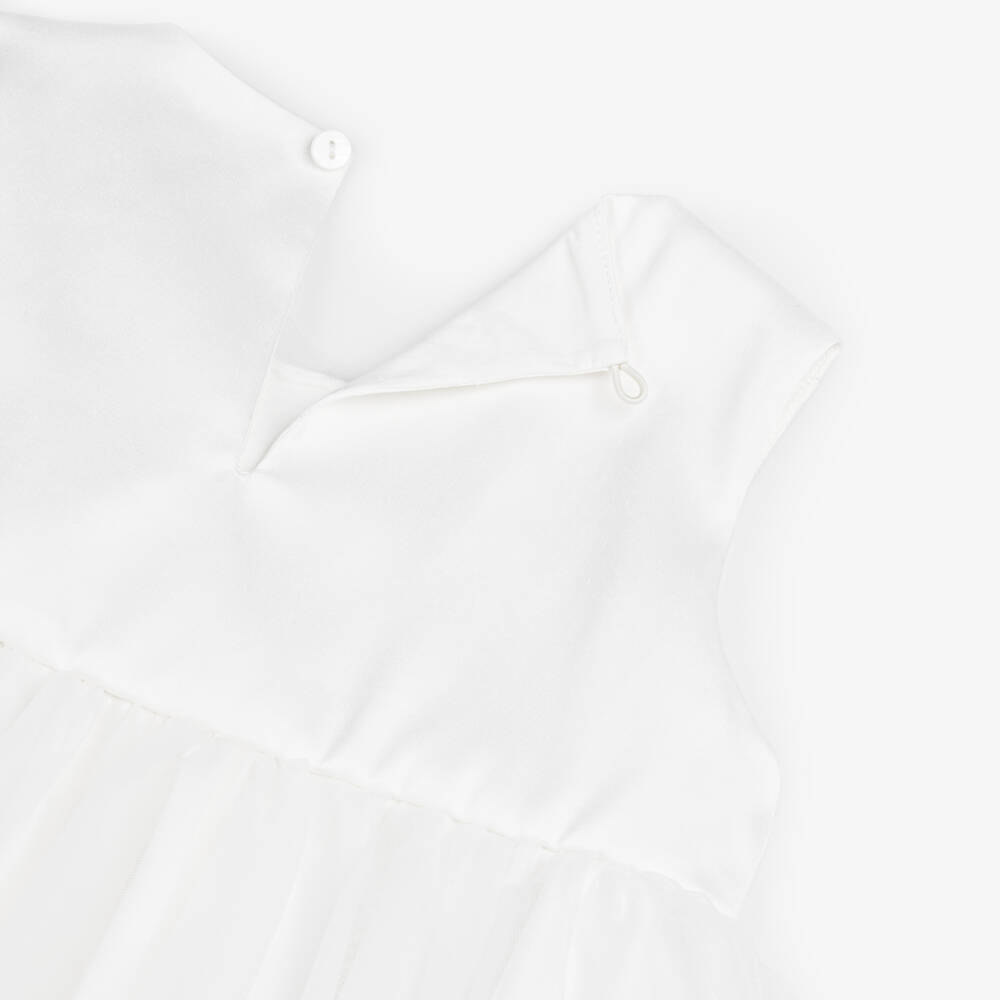 Abel & Lula-Girls Elegant Ivory Satin Ensemble | Childrensalon Outlet
