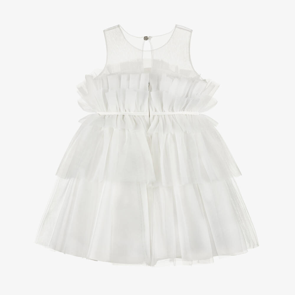 Abel & Lula-Girls Elegant Ivory Tulle Gown | Childrensalon Outlet