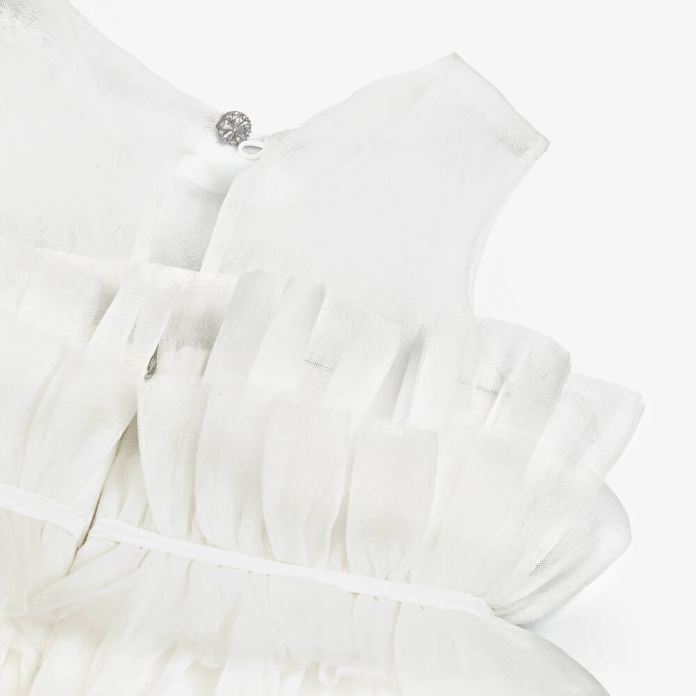 Abel & Lula-Girls Elegant Ivory Tulle Gown | Childrensalon Outlet