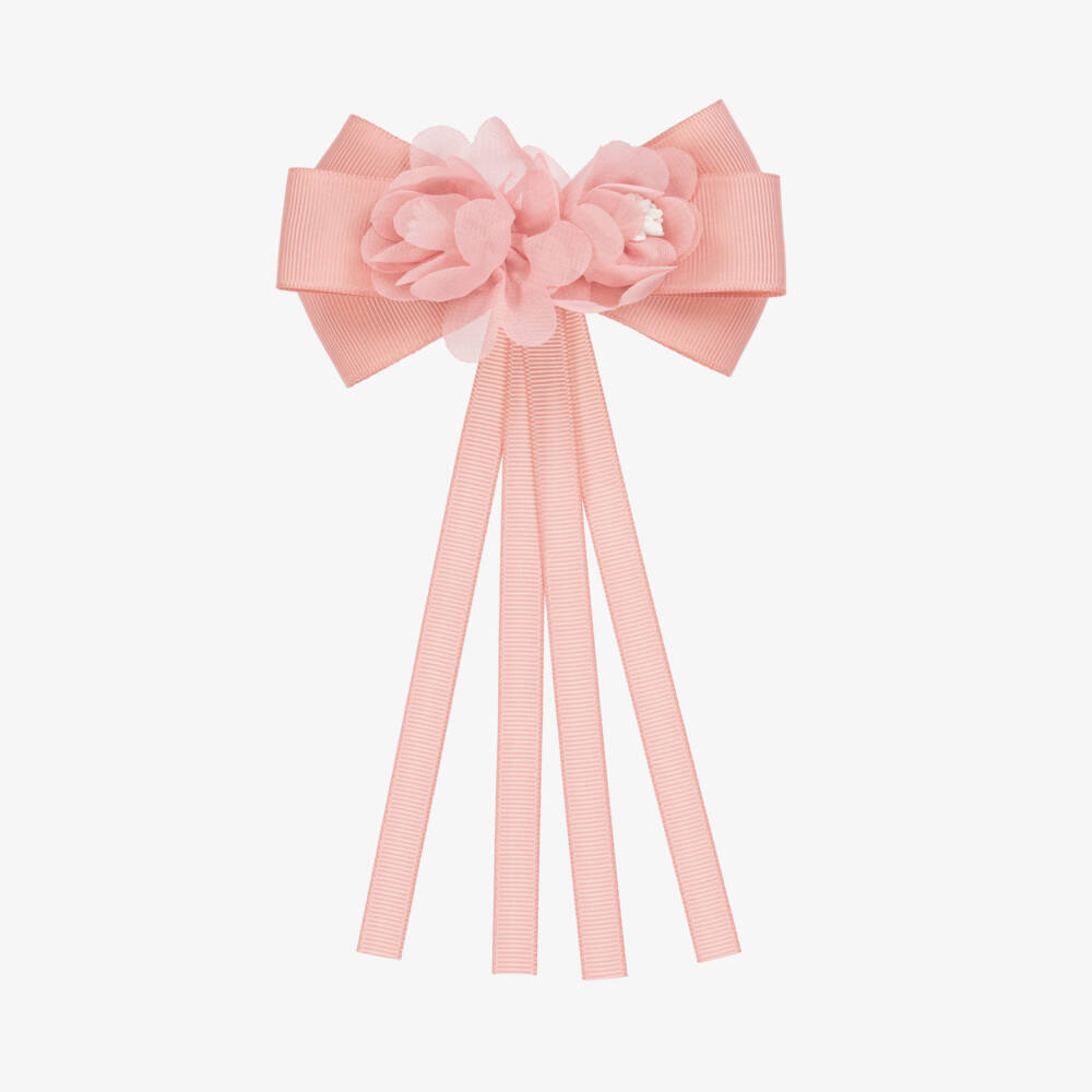 Abel & Lula-Girls Elegant Pink Bow Clip | Childrensalon Outlet