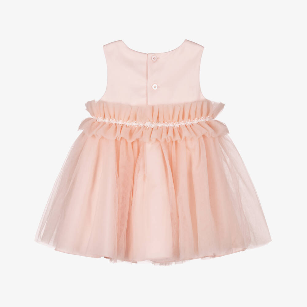 Abel & Lula-Girls Elegant Pink Ruffle Tulle Dress | Childrensalon Outlet