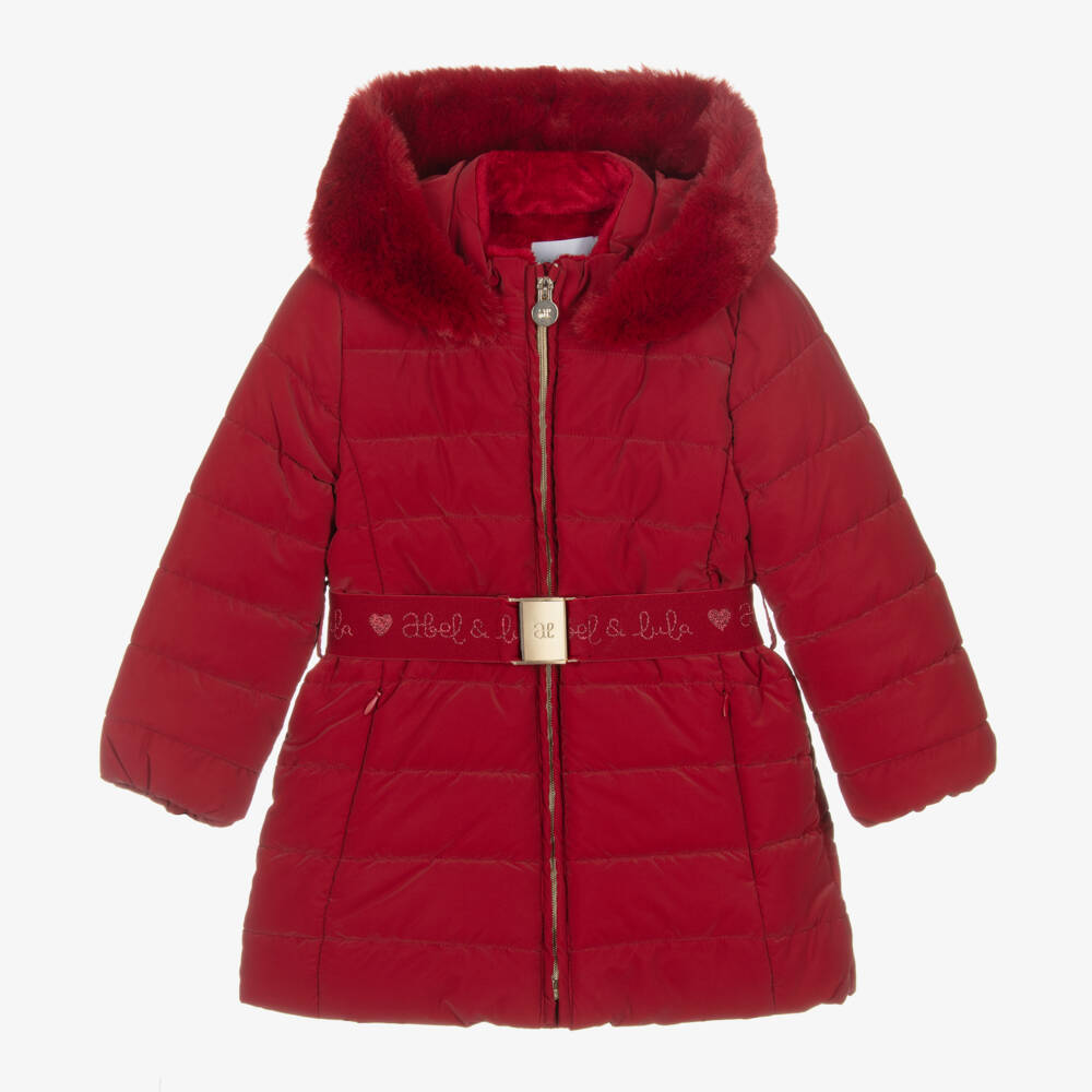 Abel & Lula-Girls Elegant Ruby Hooded Puffer | Childrensalon Outlet