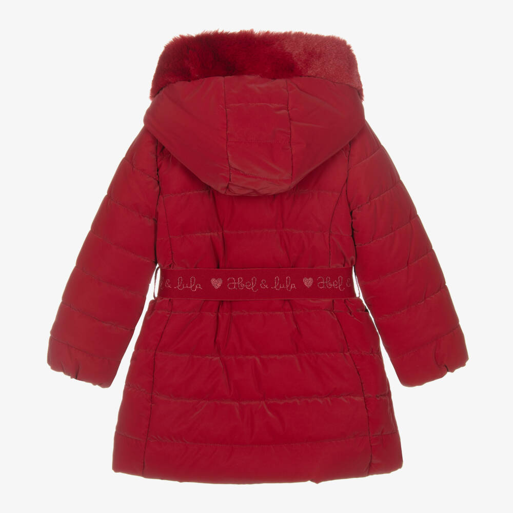 Abel & Lula-Girls Elegant Ruby Hooded Puffer | Childrensalon Outlet