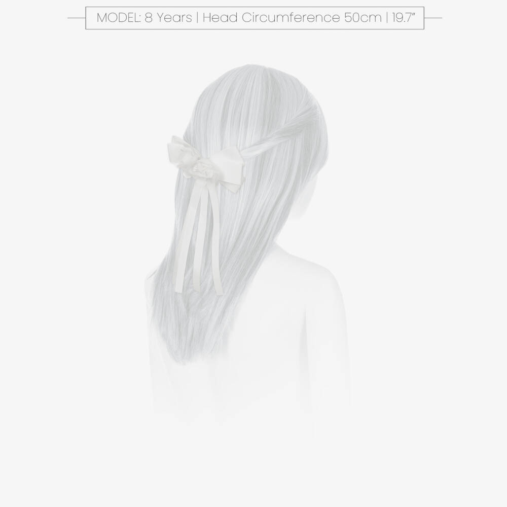 Abel & Lula-Girls Elegant White Chiffon Bow Clip | Childrensalon Outlet