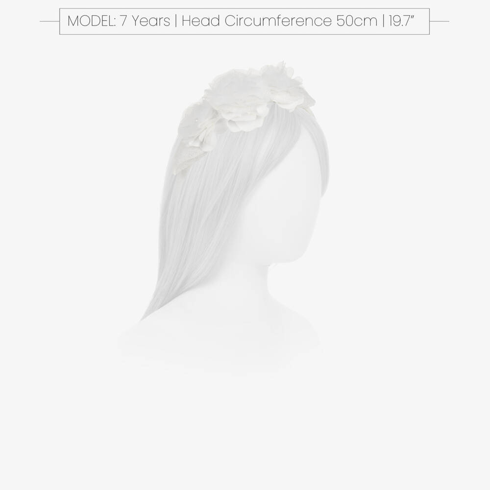 Abel & Lula-Girls Elegant White Floral Hairband | Childrensalon Outlet
