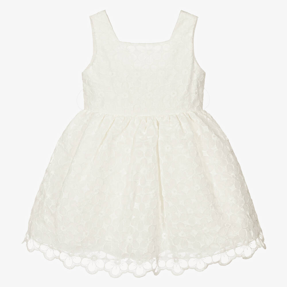 Abel & Lula-Кремовое платье из органзы с вышивкой | Childrensalon Outlet