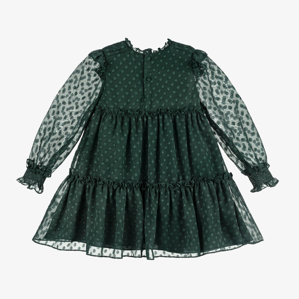 Abel & Lula-Girls Emerald Chiffon Gown | Childrensalon Outlet