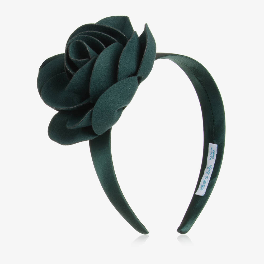 Abel & Lula-Girls Floral Green Headband | Childrensalon Outlet