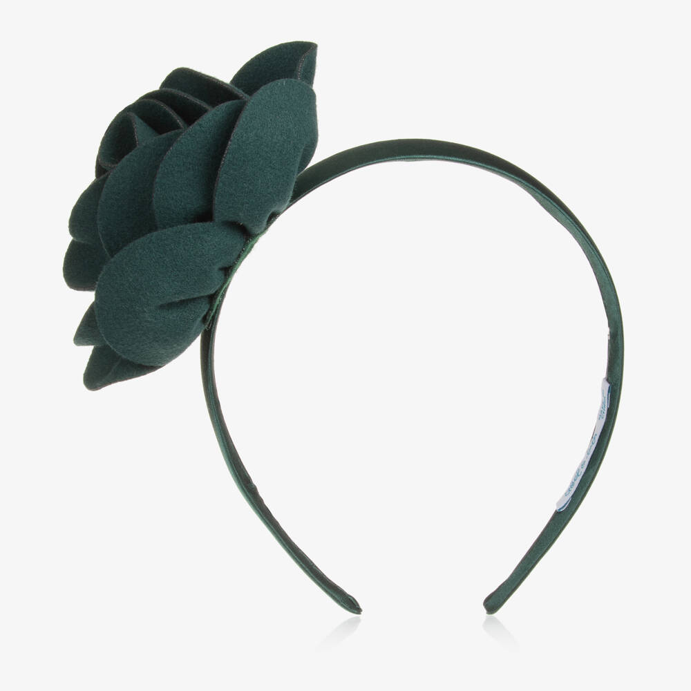Abel & Lula-Girls Floral Green Headband | Childrensalon Outlet