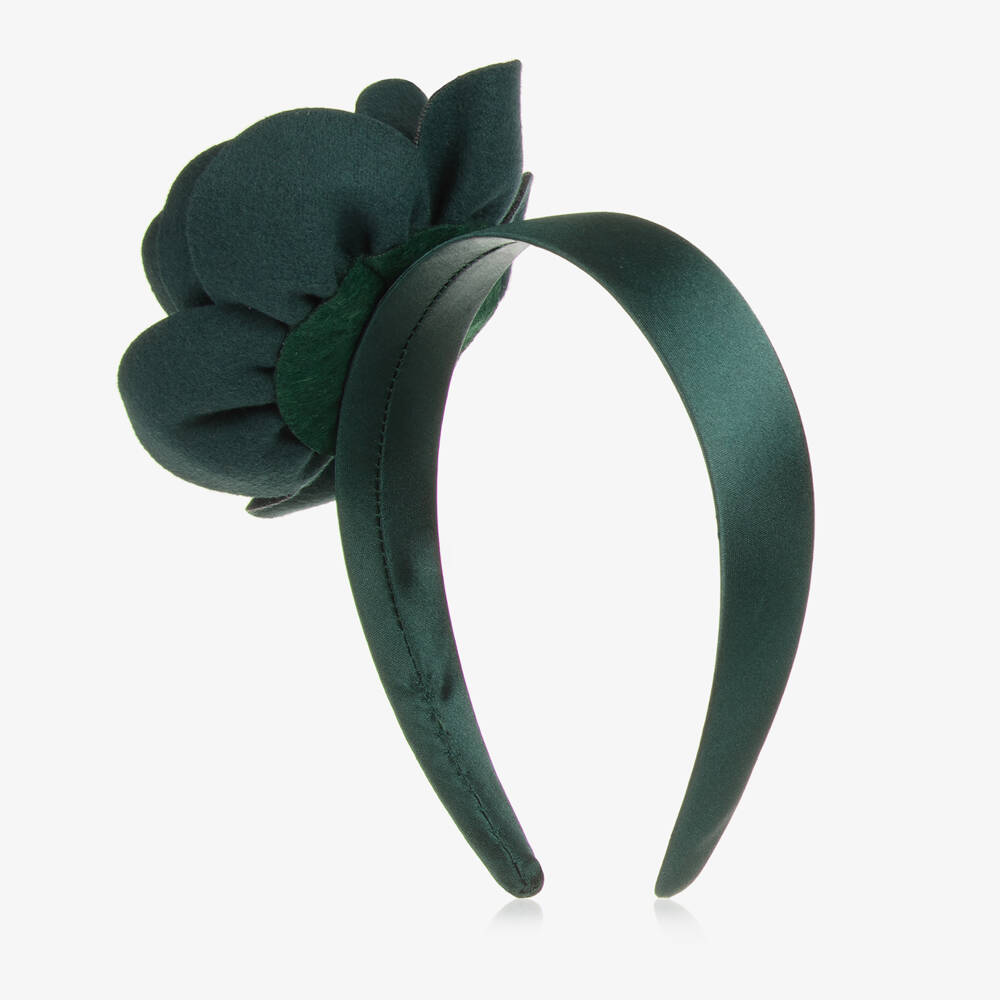 Abel & Lula-Girls Floral Green Headband | Childrensalon Outlet