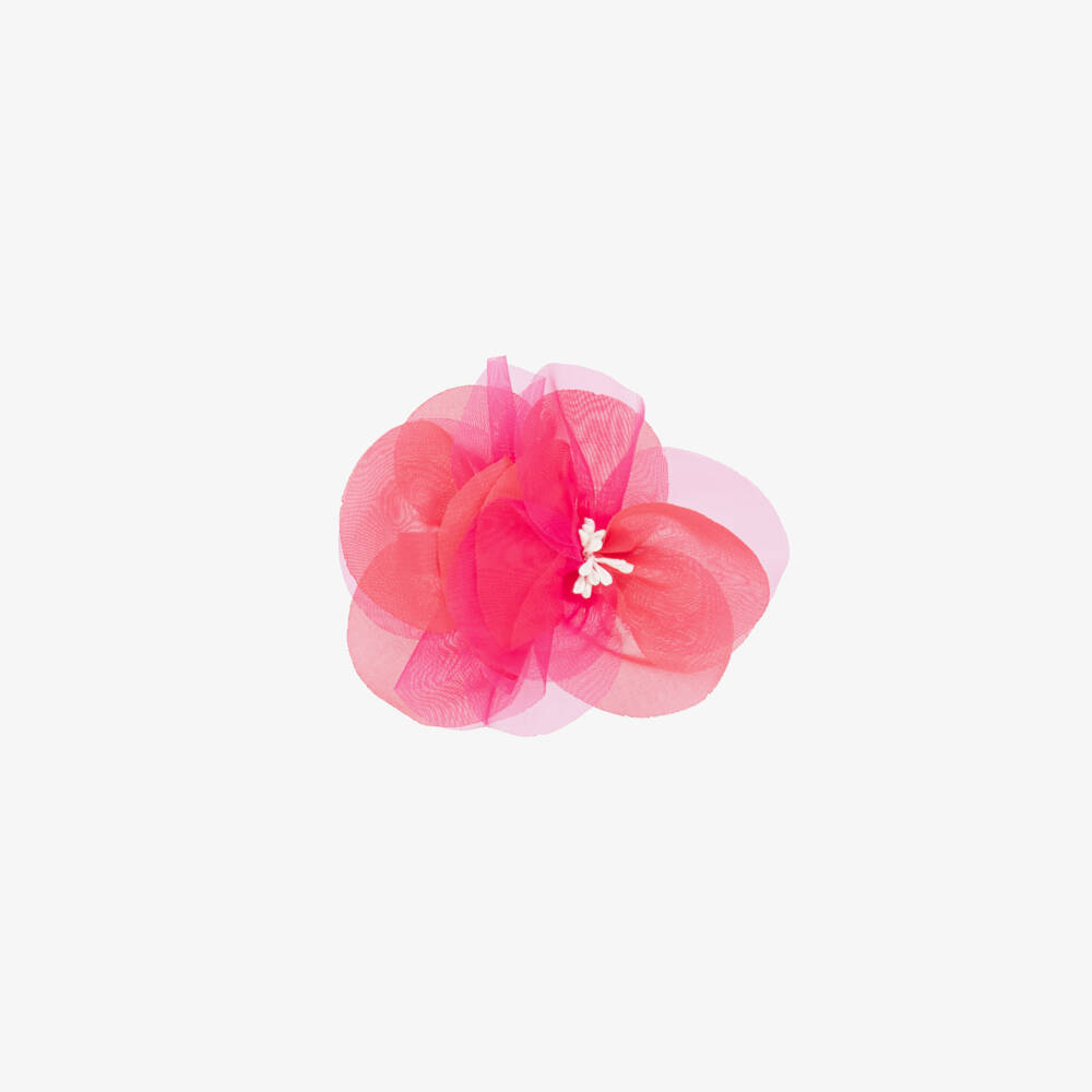 Abel & Lula-Girls' Fuchsia Chiffon Bloom Clip | Childrensalon Outlet