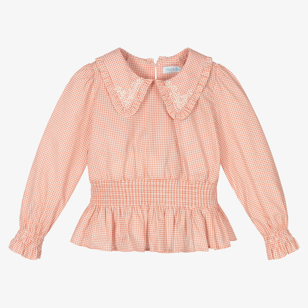 Abel & Lula-Girls Gingham Cotton Blouse | Childrensalon Outlet