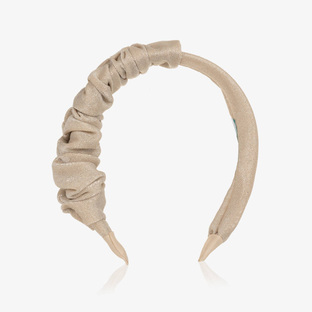 Abel & Lula-Girls Gleaming Ruched Headband | Childrensalon Outlet