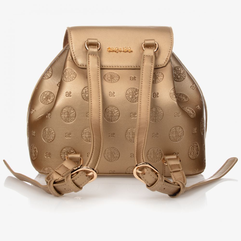 Abel & Lula-Girls Gold Backpack (21cm) | Childrensalon Outlet