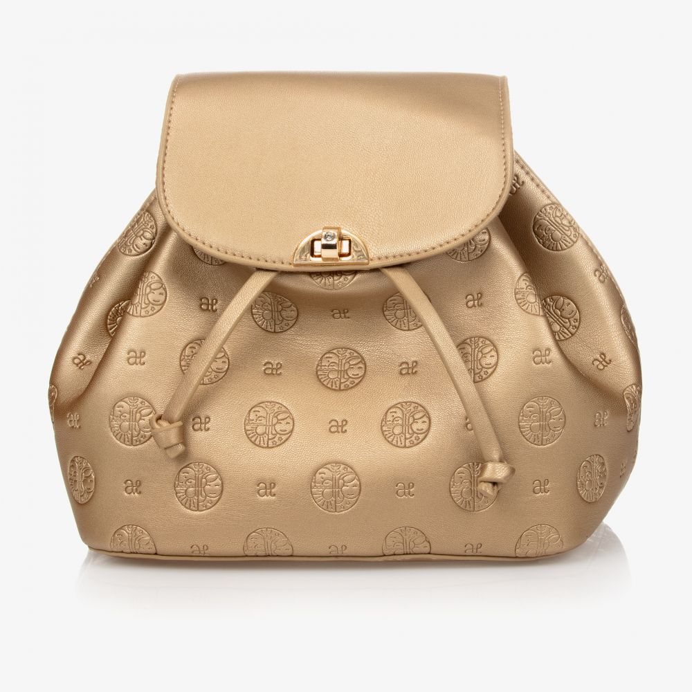 Abel & Lula - Girls Gold Backpack (21cm) | Childrensalon