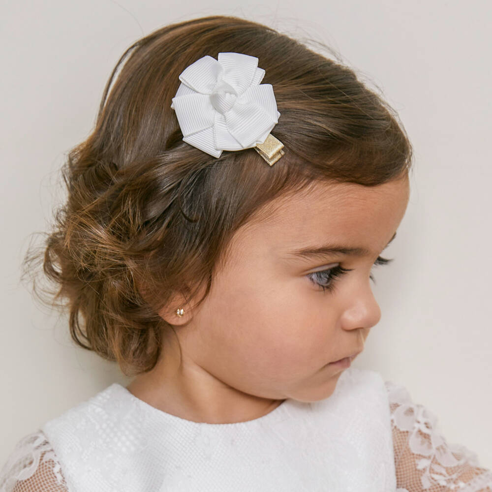 Abel & Lula-Girls Gold & Ivory Hair Set | Childrensalon Outlet