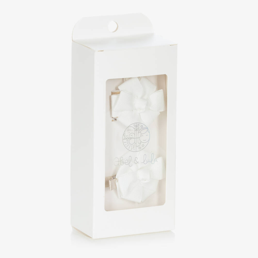 Abel & Lula-Girls Gold & Ivory Hair Set | Childrensalon Outlet