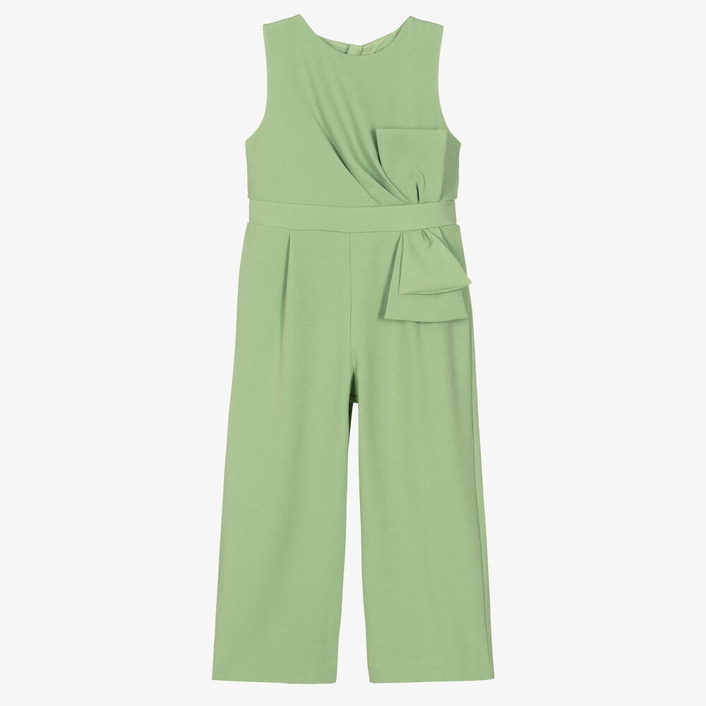 Abel & Lula-Girls Green Crêpe Jumpsuit | Childrensalon Outlet
