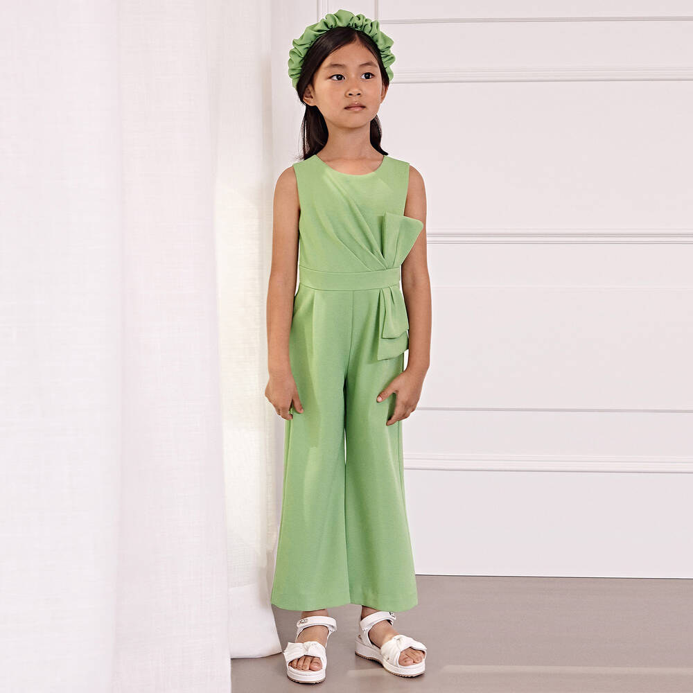 ABEL LULA Girls Green Crepe Jumpsuit