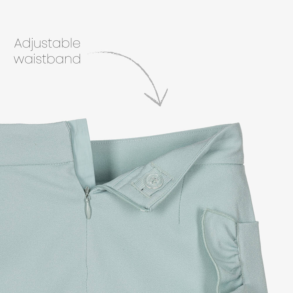 Abel & Lula-Girls Green Crêpe Ruffle Shorts | Childrensalon Outlet