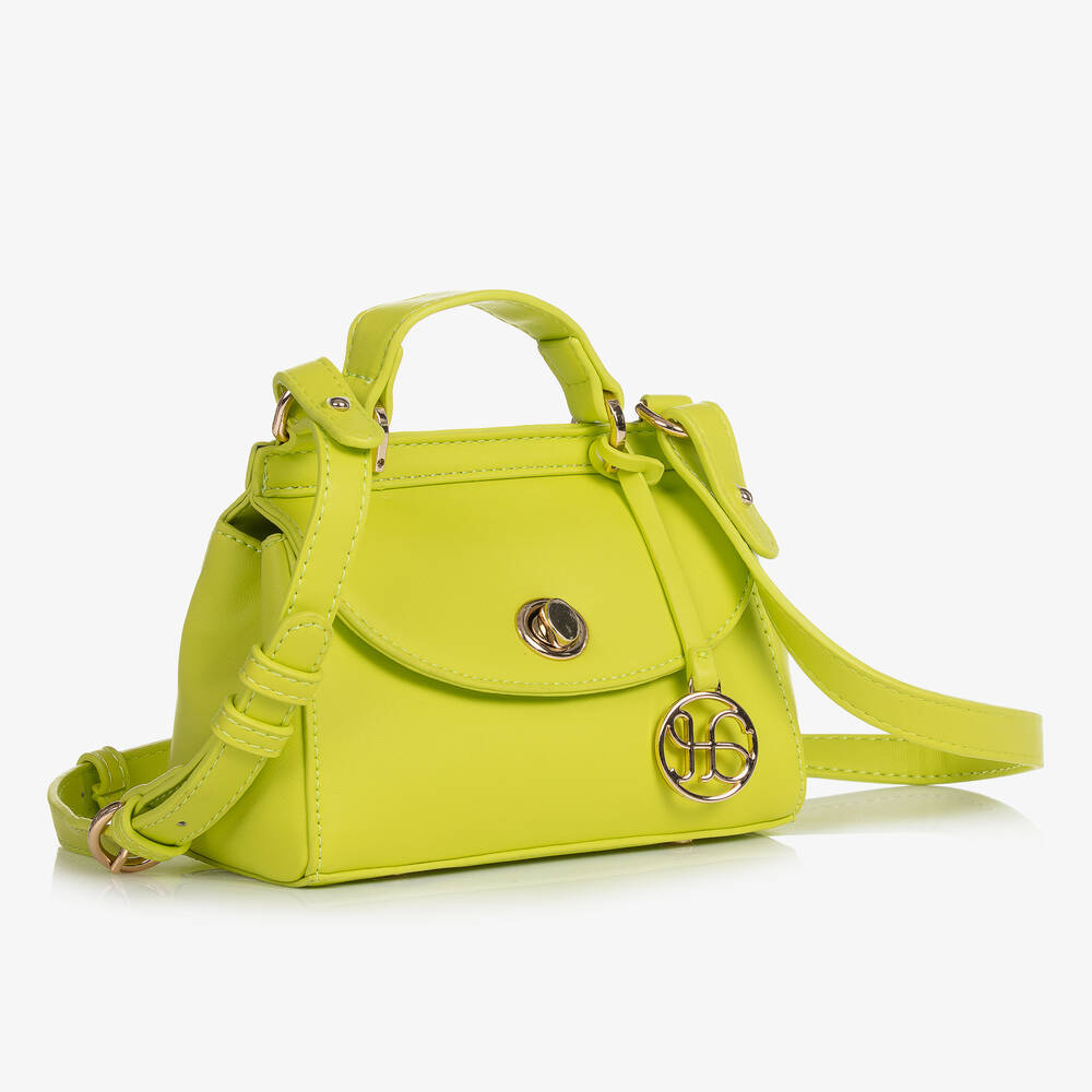 Abel & Lula-حقيبة يد جلد صناعي لون أخضر ليموني (17 سم) | Childrensalon Outlet