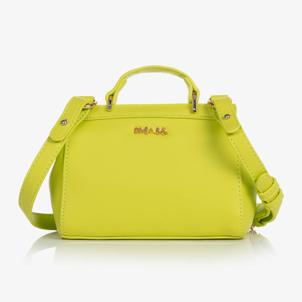 Abel & Lula-حقيبة يد جلد صناعي لون أخضر ليموني (17 سم) | Childrensalon Outlet