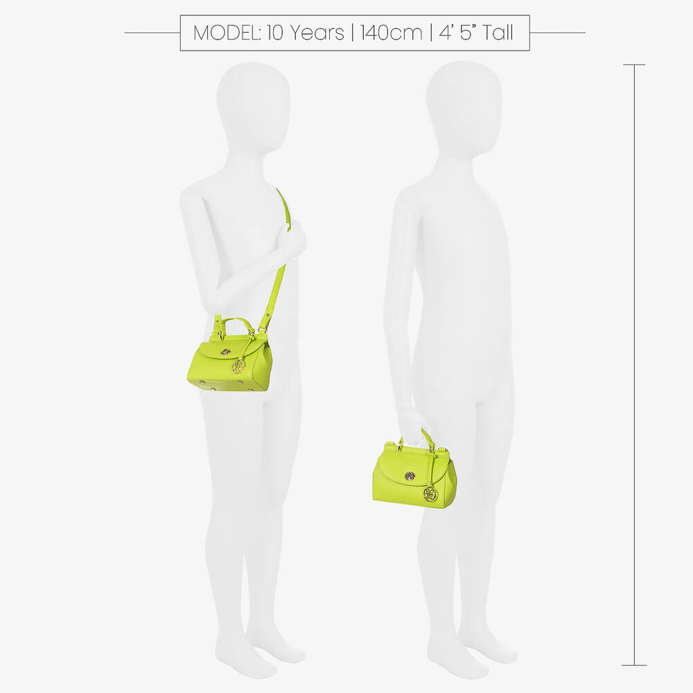 Abel & Lula-حقيبة يد جلد صناعي لون أخضر ليموني (17 سم) | Childrensalon Outlet