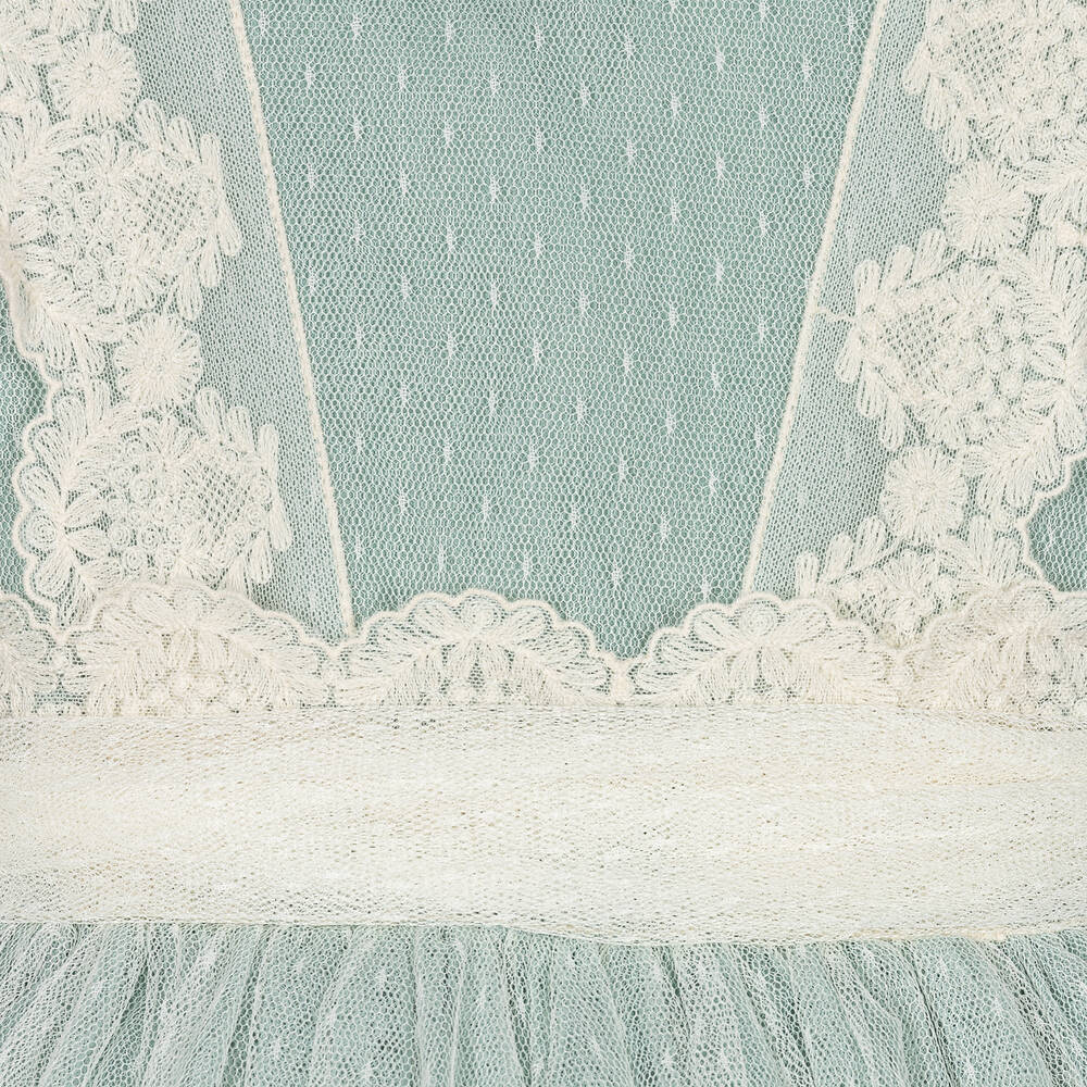 Abel & Lula-Кремово-зеленое платье из тюля | Childrensalon Outlet