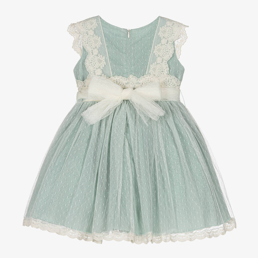 Abel & Lula-Кремово-зеленое платье из тюля | Childrensalon Outlet