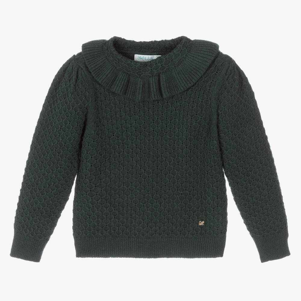 Abel & Lula - Зеленый вязаный свитер для девочек | Childrensalon
