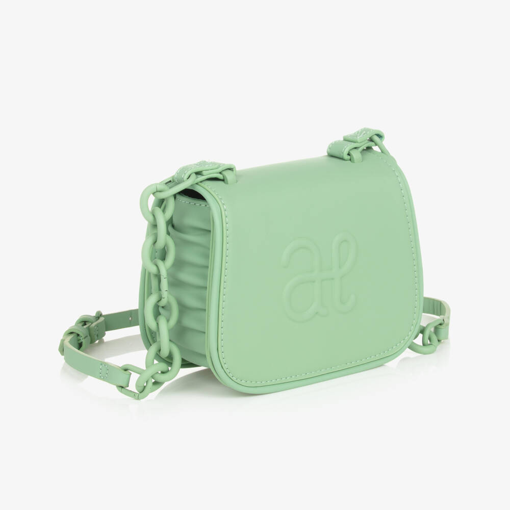 Abel & Lula-Girls Green Monogram Shoulder Bag (18cm) | Childrensalon Outlet