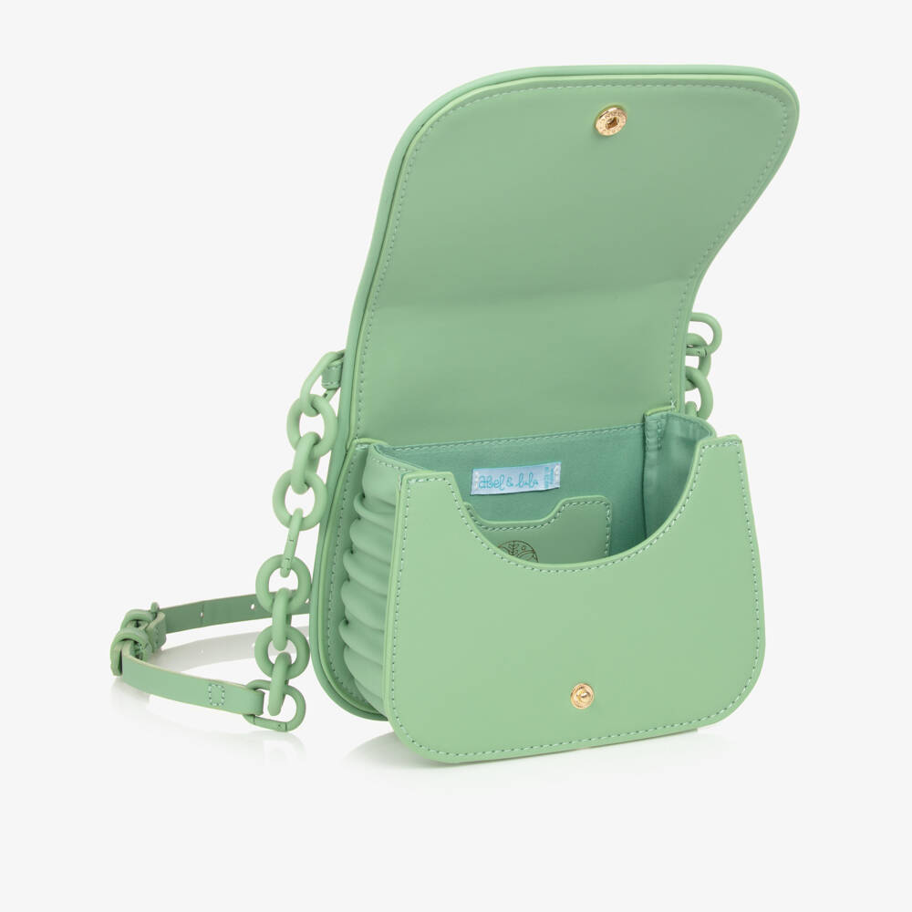 Abel & Lula-Girls Green Monogram Shoulder Bag (18cm) | Childrensalon Outlet