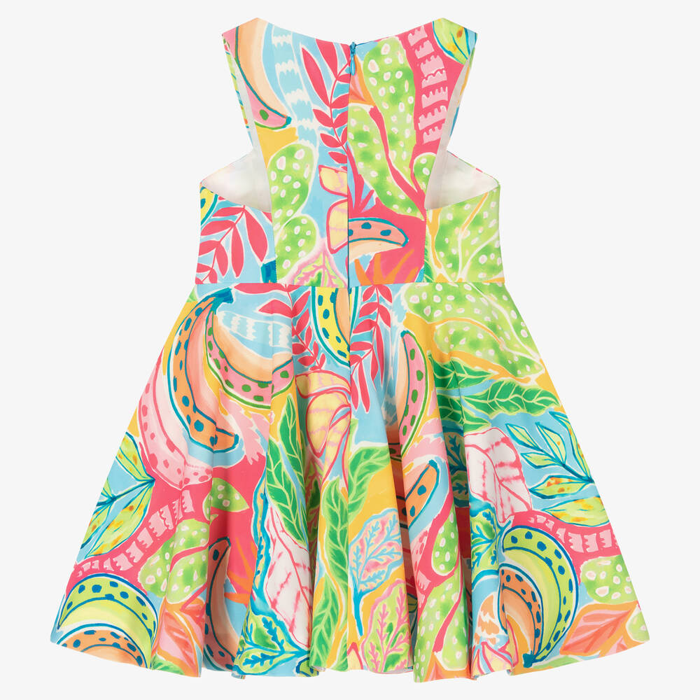 Abel & Lula-Зелено-розовое платье из крепа | Childrensalon Outlet