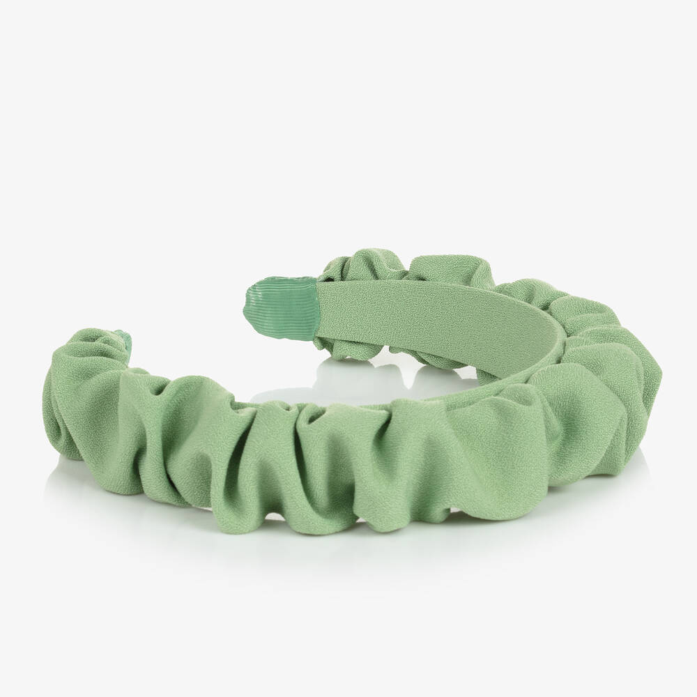Abel & Lula-Girls Green Ruffle Hairband | Childrensalon Outlet