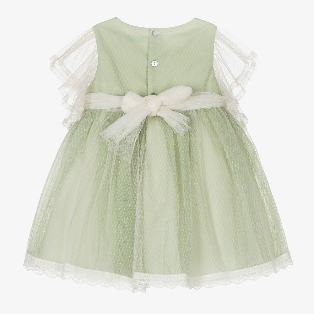 Abel & Lula-Girls Green Tulle & Lace Dress | Childrensalon Outlet