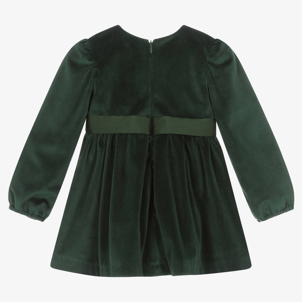 Abel & Lula-Girls Green Velvet Dress | Childrensalon Outlet