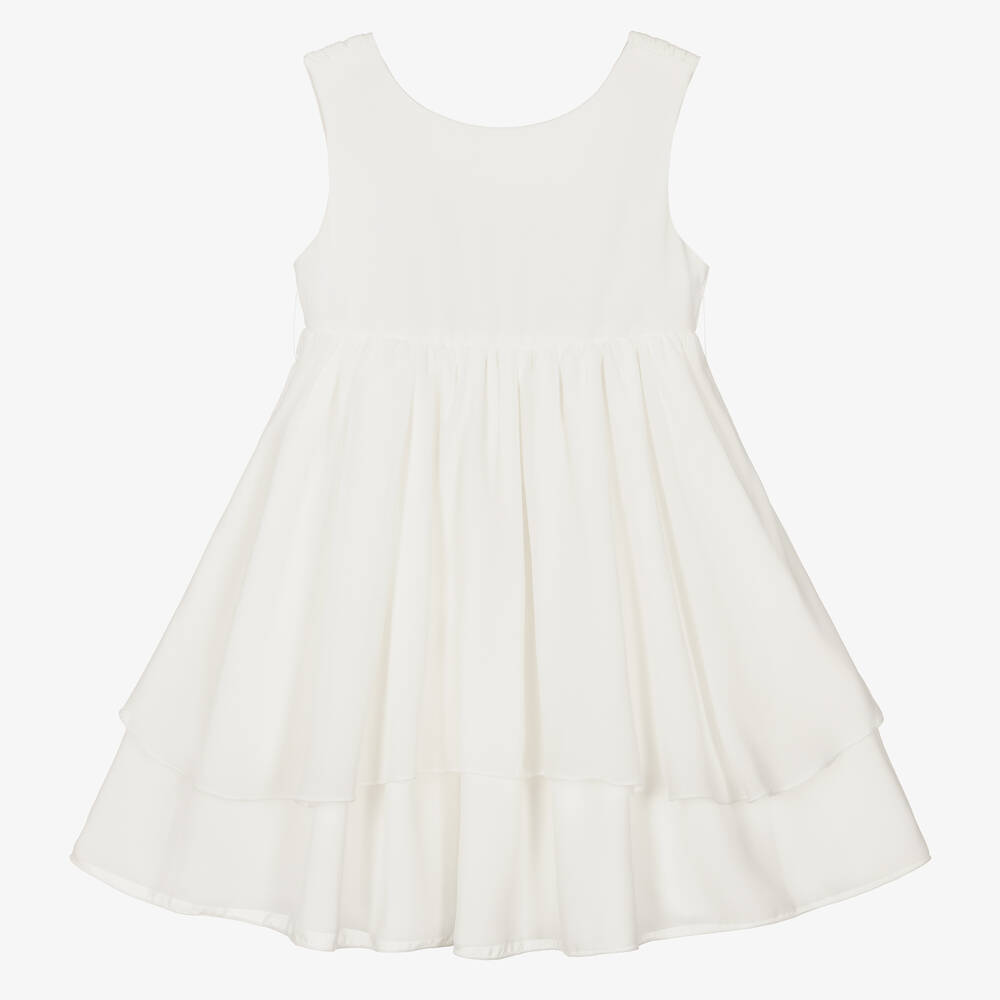 Abel & Lula-Girls Ivory Chiffon Dress | Childrensalon Outlet