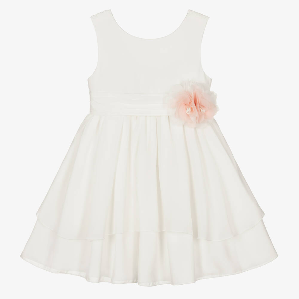 Abel & Lula - Girls Ivory Chiffon Dress | Childrensalon