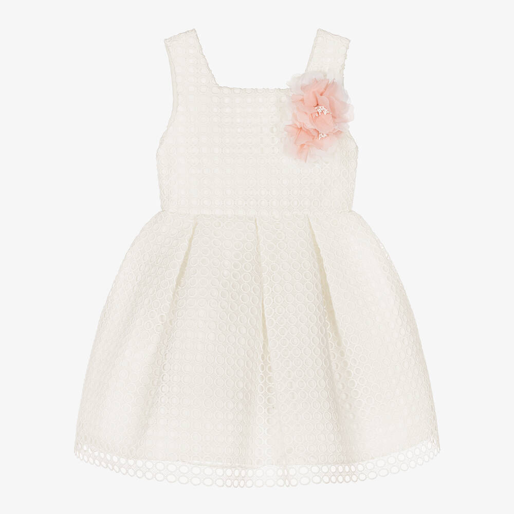 Abel & Lula - Girls Ivory Circle Lace Dress | Childrensalon