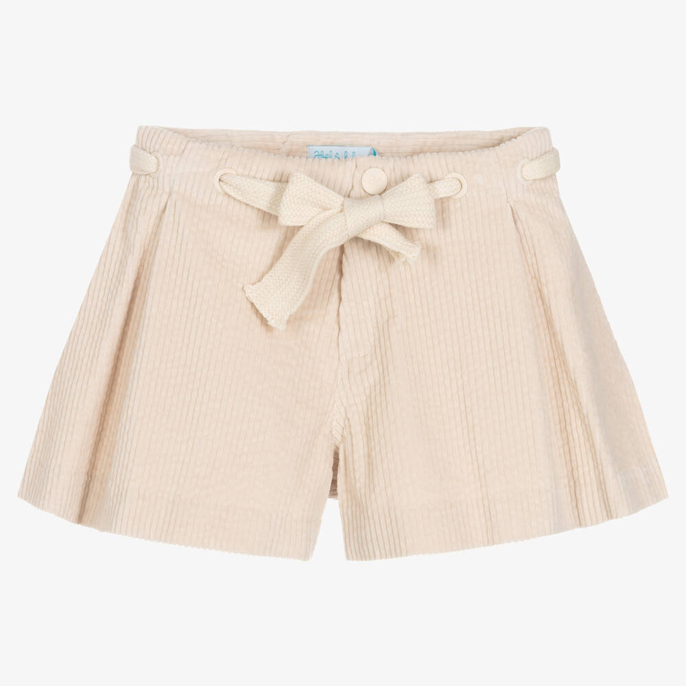 Abel & Lula - Elfenbeinfarbene Cord-Shorts (M) | Childrensalon