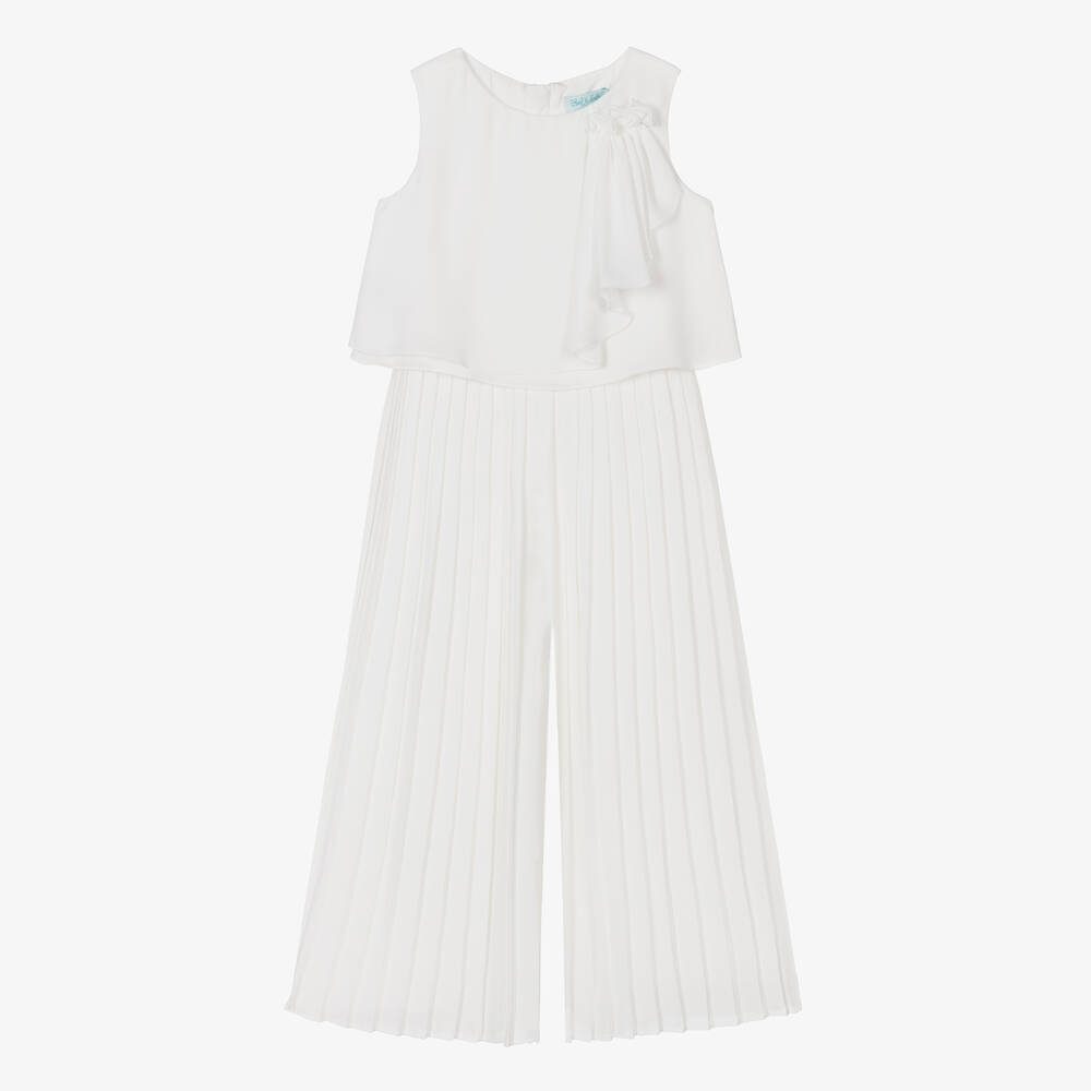 Abel & Lula-Girls Ivory Crêpe Chiffon Trouser Set | Childrensalon Outlet