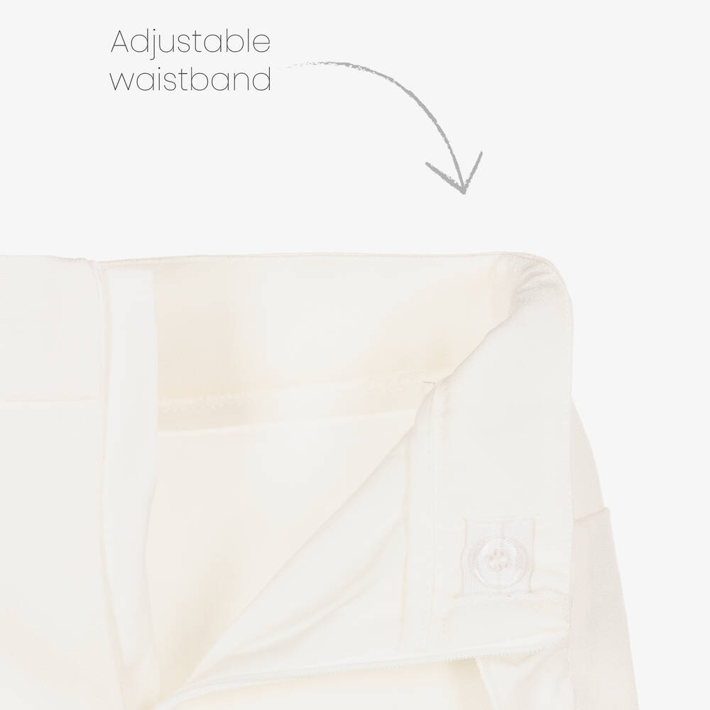 Abel & Lula-Girls Ivory Crêpe Ruffle Shorts | Childrensalon Outlet