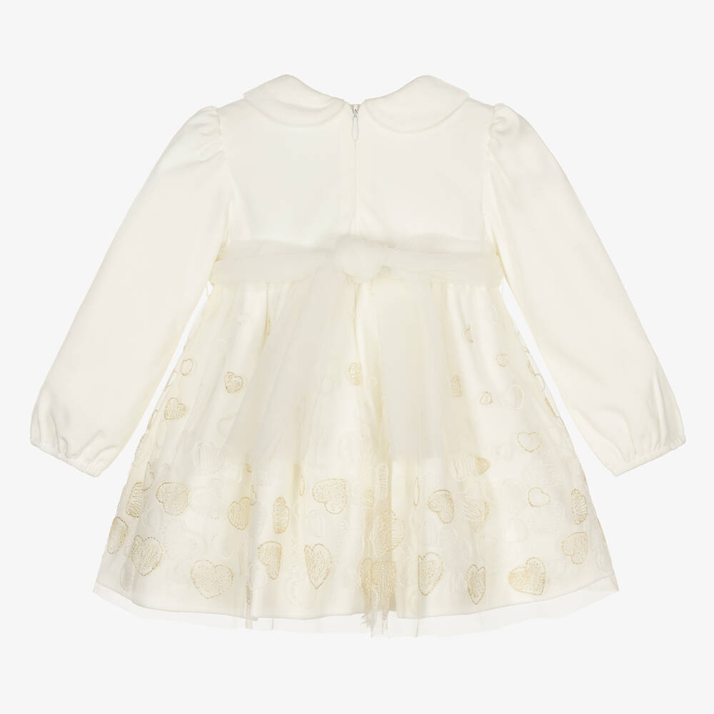 Abel & Lula-فستان مخمل لون عاجي | Childrensalon Outlet