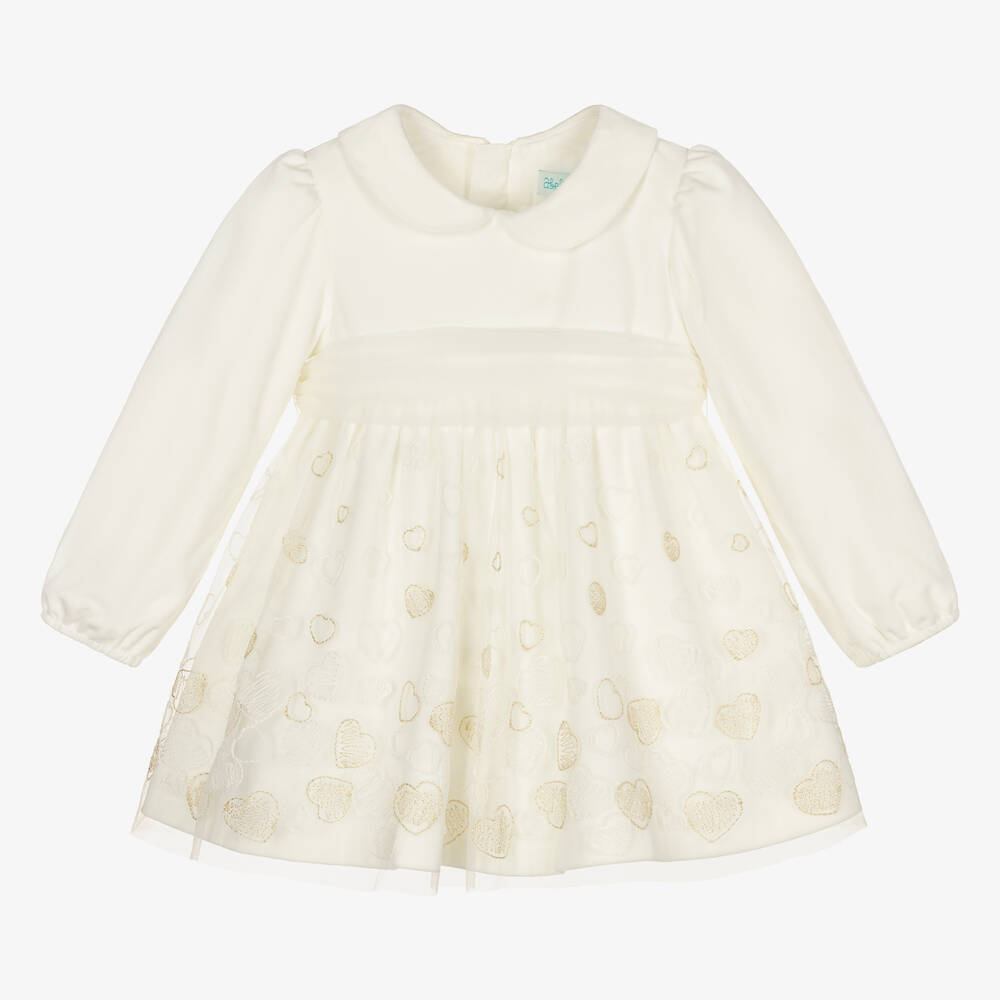 Abel & Lula - Girls Ivory Heart Dress | Childrensalon