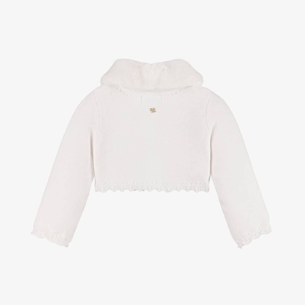 Abel & Lula-Girls Ivory Knit Cardigan | Childrensalon Outlet