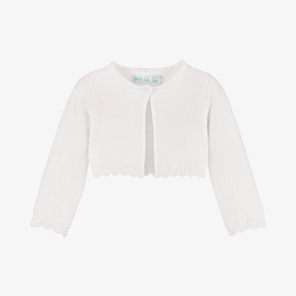 Abel & Lula-Girls Ivory Knit Cardigan | Childrensalon Outlet