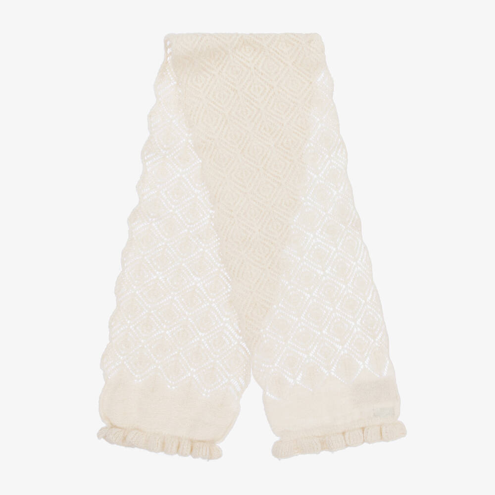 Abel & Lula - Girls Ivory Knitted Hat & Scarf Set